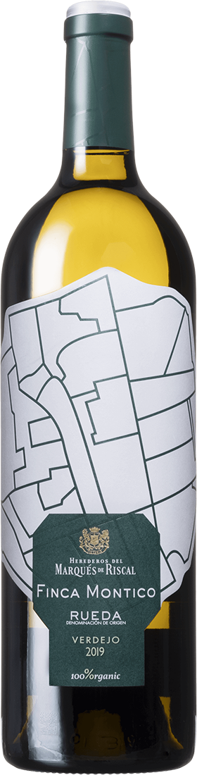 en flaska vitt vin från riscal finca montico