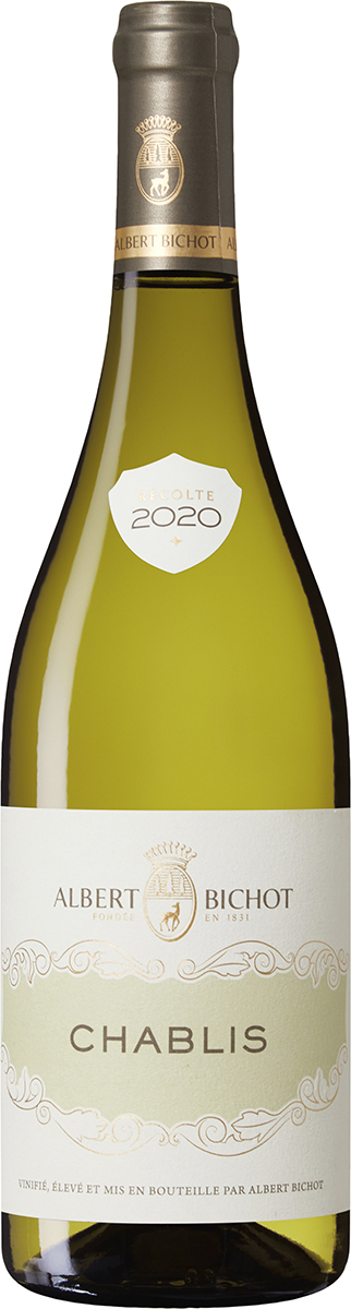 en flaska vitt vin från chablis